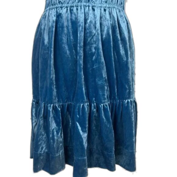 Anthropologie Blue Velvet Mini Dress - Picture 10 of 12